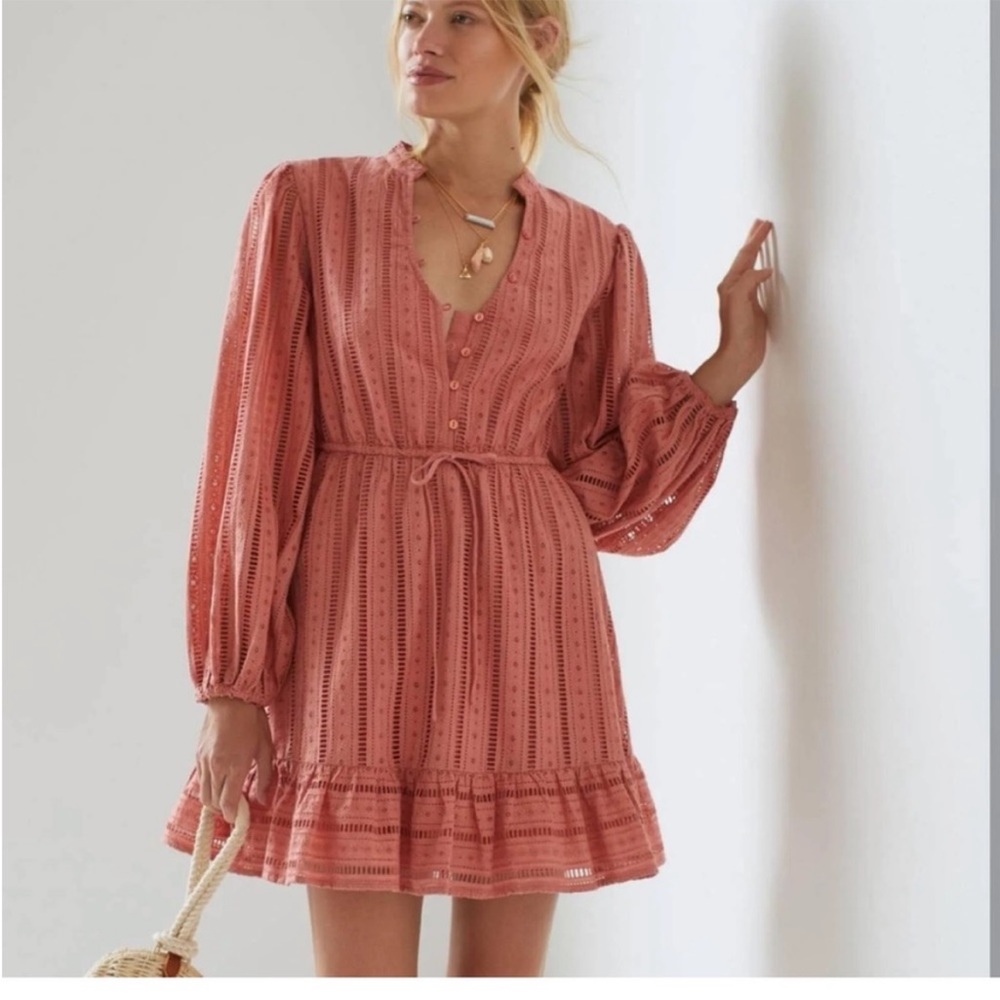 Anthropologie Dresses Forever That Girl Eyelet Mini Dress NWT Medium